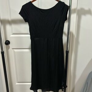 LOFT Black Midi Dress
